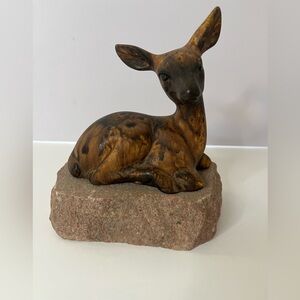 Vintage Maigon Daga Pottery  Deer On Rock